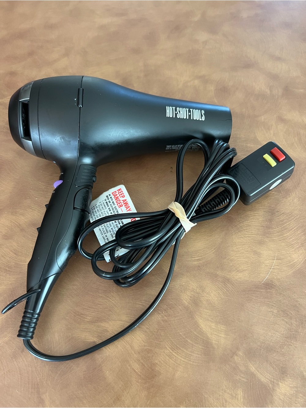 HOT SHOT TOOLS Compact Black ionic Hair Dryer with power boost; Used , working